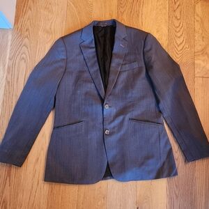 Indochino Mens Gray Wool Suit Jacket Blazer sz 40 Pants sz 34 Dress Work Wedding